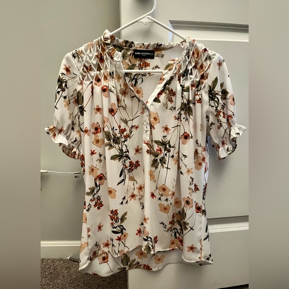 Karl Lagerfeld blouse cream colored XS fits like S/M - Picture 1 of 1